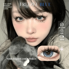 Kính áp tròng 1 ngày FREEZEE BLUE màu xanh dương sáng tây giãn tròng to GTRENDY - Realcon Color 50