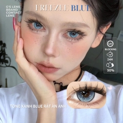 Kính áp tròng 1 ngày FREEZEE BLUE màu xanh dương sáng tây giãn tròng to GTRENDY - Realcon Color 50