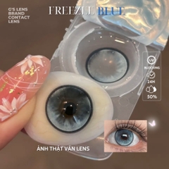 Kính áp tròng 1 ngày FREEZEE BLUE màu xanh dương sáng tây giãn tròng to GTRENDY - Realcon Color 50