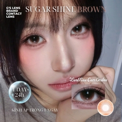 Kính áp tròng 1 ngày SUGAR SHINE BROWN màu nâu sáng tây giãn tròng nhỏ GTRENDY