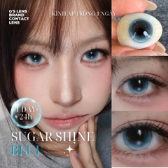 Kính áp tròng 1 ngày SUGAR SHINE BLUE màu xanh dương sáng tây giãn tròng nhỏ GTRENDY