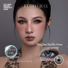 Kính áp tròng 1 ngày ECHO GRAY màu xám sáng tây giãn tròng to GTRENDY - Realcon Color 50
