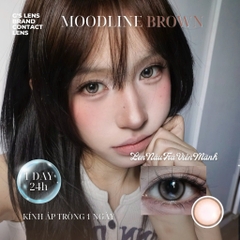 Kính áp tròng 1 ngày MOOD LINE BROWN màu nâu tự nhiên giãn tròng nhỏ GTRENDY
