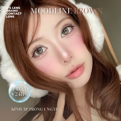 Kính áp tròng 1 ngày MOOD LINE BROWN màu nâu tự nhiên giãn tròng nhỏ GTRENDY