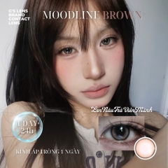 Kính áp tròng 1 ngày MOOD LINE BROWN màu nâu tự nhiên giãn tròng nhỏ GTRENDY