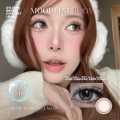 Kính áp tròng 1 ngày MOOD LINE BROWN màu nâu tự nhiên giãn tròng nhỏ GTRENDY