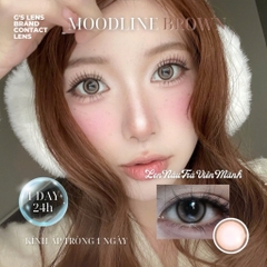 Kính áp tròng 1 ngày MOOD LINE BROWN màu nâu tự nhiên giãn tròng nhỏ GTRENDY