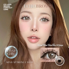 Kính áp tròng 1 ngày ECHO BROWN màu nâu sáng tây giãn tròng to GTRENDY - Realcon Color 50