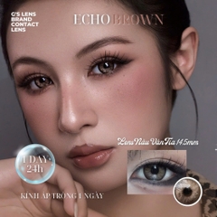 Kính áp tròng 1 ngày ECHO BROWN màu nâu sáng tây giãn tròng to GTRENDY - Realcon Color 50