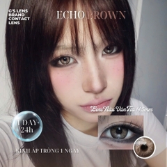 Kính áp tròng 1 ngày ECHO BROWN màu nâu sáng tây giãn tròng to GTRENDY - Realcon Color 50