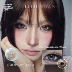 Kính áp tròng 1 ngày ECHO BROWN màu nâu sáng tây giãn tròng to GTRENDY - Realcon Color 50