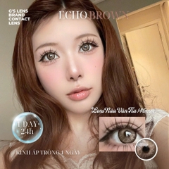 Kính áp tròng 1 ngày ECHO BROWN màu nâu sáng tây giãn tròng to GTRENDY - Realcon Color 50