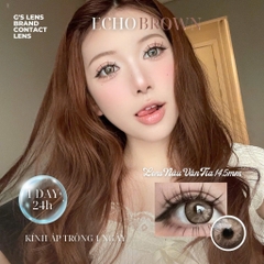 Kính áp tròng 1 ngày ECHO BROWN màu nâu sáng tây giãn tròng to GTRENDY - Realcon Color 50
