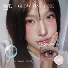 Kính áp tròng 1 ngày GLOW TINT PINK màu hồng sáng tây giãn tròng nhỏ GTRENDY