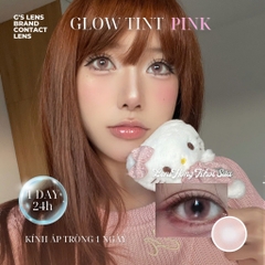 Kính áp tròng 1 ngày GLOW TINT PINK màu hồng sáng tây giãn tròng nhỏ GTRENDY