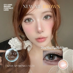 Kính áp tròng 1 ngày NEW ME BROWN màu nâu sáng tây giãn tròng nhỏ GTRENDY