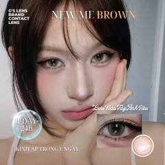 Kính áp tròng 1 ngày NEW ME BROWN màu nâu sáng tây giãn tròng nhỏ GTRENDY