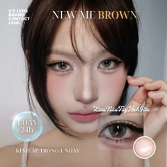 Kính áp tròng 1 ngày NEW ME BROWN màu nâu sáng tây giãn tròng nhỏ GTRENDY