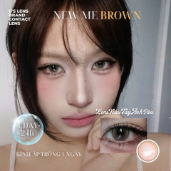Kính áp tròng 1 ngày NEW ME BROWN màu nâu sáng tây giãn tròng nhỏ GTRENDY