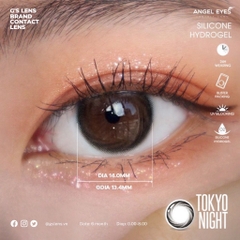 Kính Áp Tròng Lens Mắt Angel Eyes Silicone Hydrogel RUBY TOKYO NIGHT Size XS 13.4 mm (0-8 độ)