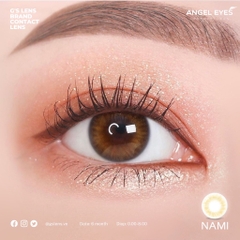Kính Áp Tròng Lens Mắt Angel Eyes NAMI Brown Size XS 12.8mm (0-8 độ)
