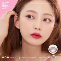 Kính áp tròng 6 tháng SHINE VIOLET màu tím tự nhiên giãn tròng nhỏ