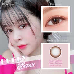 Kính áp tròng 6 tháng PURRY CHOCO màu choco tự nhiên giãn tròng nhỏ