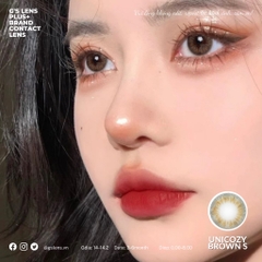 Kính áp tròng 6 tháng UNICOZY BROWN màu nâu sáng tây giãn tròng nhỏ