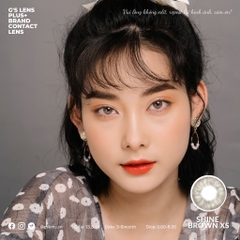 Kính áp tròng 6 tháng SHINE BROWN màu nâu tự nhiên giãn tròng nhỏ