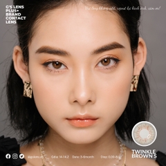 Kính áp tròng 6 tháng TWINKLE BROWN màu nâu sáng tây giãn tròng nhỏ