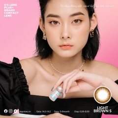 Kính áp tròng 6 tháng LIGHT BROWN màu nâu sáng tây giãn tròng nhỏ