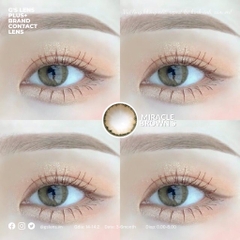 Kính áp tròng 6 tháng MIRACLE BROWN màu nâu tự nhiên giãn tròng nhỏ