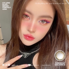 Kính áp tròng 6 tháng MIRACLE BROWN màu nâu tự nhiên giãn tròng nhỏ