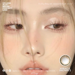 Kính áp tròng 6 tháng MIRACLE BROWN màu nâu tự nhiên giãn tròng nhỏ