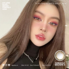 Kính áp tròng 6 tháng MIRACLE BROWN màu nâu tự nhiên giãn tròng nhỏ