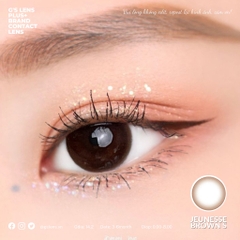 Kính áp tròng 6 tháng JEUNESSE BROWN màu nâu tự nhiên giãn tròng nhỏ