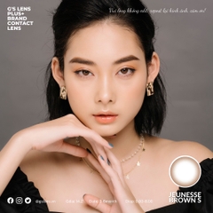 Kính áp tròng 6 tháng JEUNESSE BROWN màu nâu tự nhiên giãn tròng nhỏ