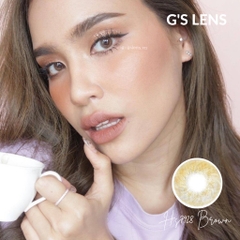 Kính Áp Tròng Lens Mắt HS7928 Brown Size S 14.2mm (0-6 độ)