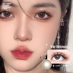 Kính áp tròng 6 tháng VIE BROWN màu nâu tự nhiên giãn tròng nhỏ GTRENDY - AL Color 38