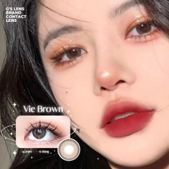 Kính áp tròng 6 tháng VIE BROWN màu nâu tự nhiên giãn tròng nhỏ GTRENDY - AL Color 38