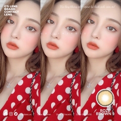 Kính Áp Tròng Lens Mắt ROZE BROWN Size S 14.2mm (0-6 độ)