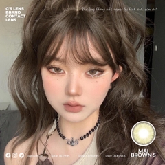 Kính áp tròng 6 tháng MAI BROWN màu nâu sáng tây giãn tròng nhỏ GTRENDY - MC38