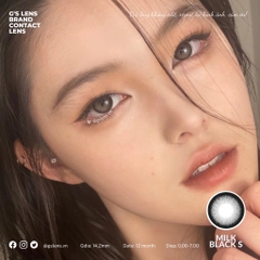 Kính áp tròng 6 tháng MILK BLACK màu đen tự nhiên giãn tròng nhẹ GTRENDY - MC38