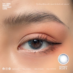 Kính áp tròng 6 tháng HONEY BLUE màu xanh dương tự nhiên giãn tròng nhỏ GTRENDY - MC38