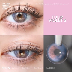 Kính áp tròng 6 tháng TULIP VIOLET BLUE màu tím xanh sáng tây giãn tròng nhỏ GTRENDY - MC38