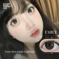 Kính áp tròng 6 tháng EMILY BLACK màu đen xám tự nhiên giãn tròng nhẹ GTRENDY - MC38