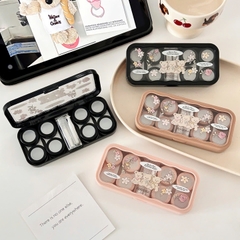 Khay 4 Cặp Gấu Thỏ Các Loại - Case Hộp Đựng Lens