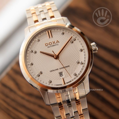 DOXA EXECUTIVE D221RSV – NỮ – KÍNH SAPPHIRE – AUTOMATIC (TỰ ĐỘNG) – MẶT SỐ 31 MM, ĐÍNH 14 VIÊN KIM CƯƠNG, TRỮ CÓT 38 GIỜ