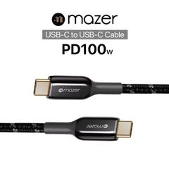 Mazer LINK Pro 3 PD100W USB-C to USB-C Cable 4.1FT/1.25M - Black C2C125