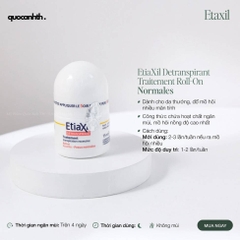 Lăn Khử Mùi EtiaXil Đỏ Detranspirant Traitement Roll-On - Normales
